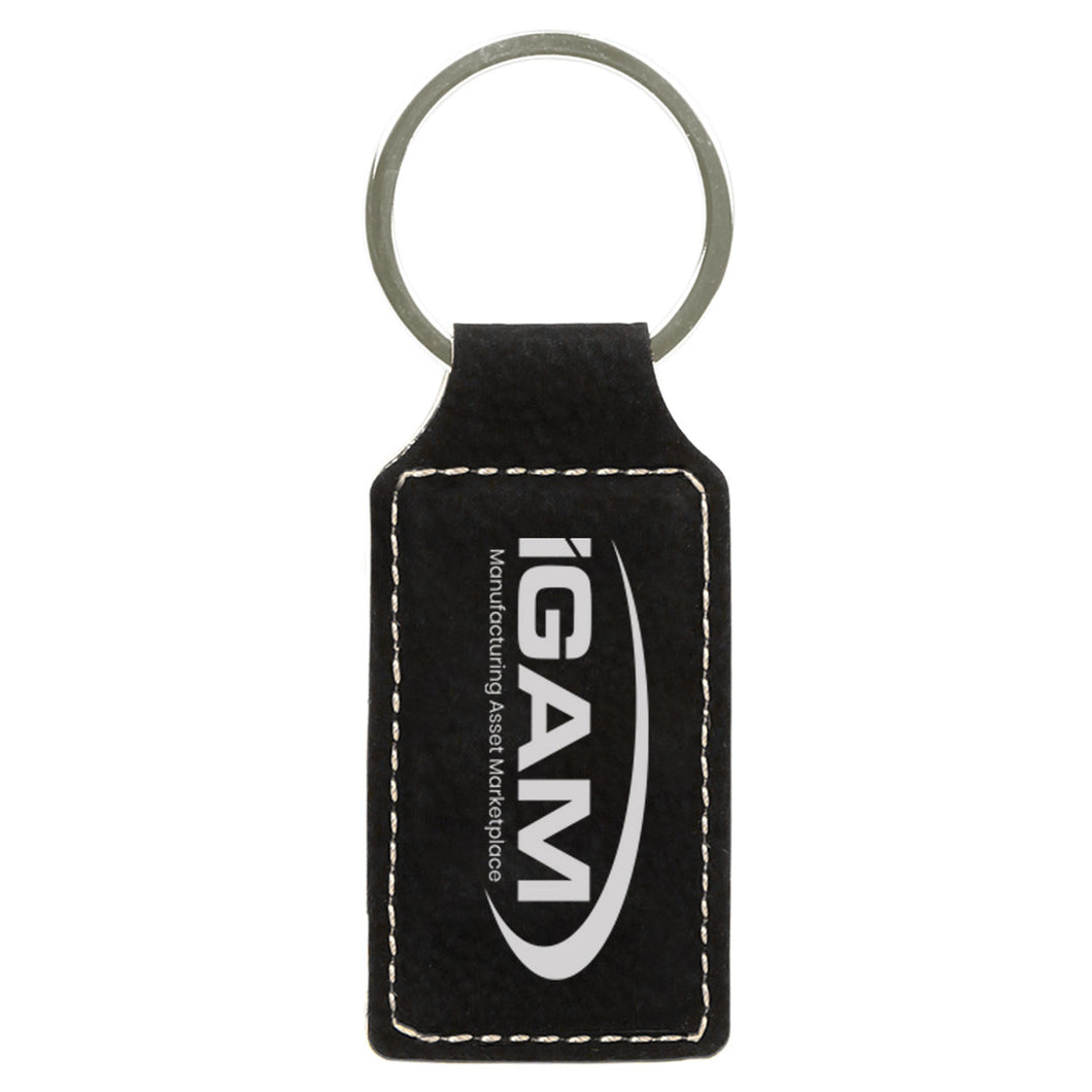Leatherette Rectangle Keychain