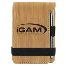 Load image into Gallery viewer, Bamboo Leatherette Mini Notepad with Pen
